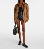 The Frankie Shop Loen high-rise leather micro shorts