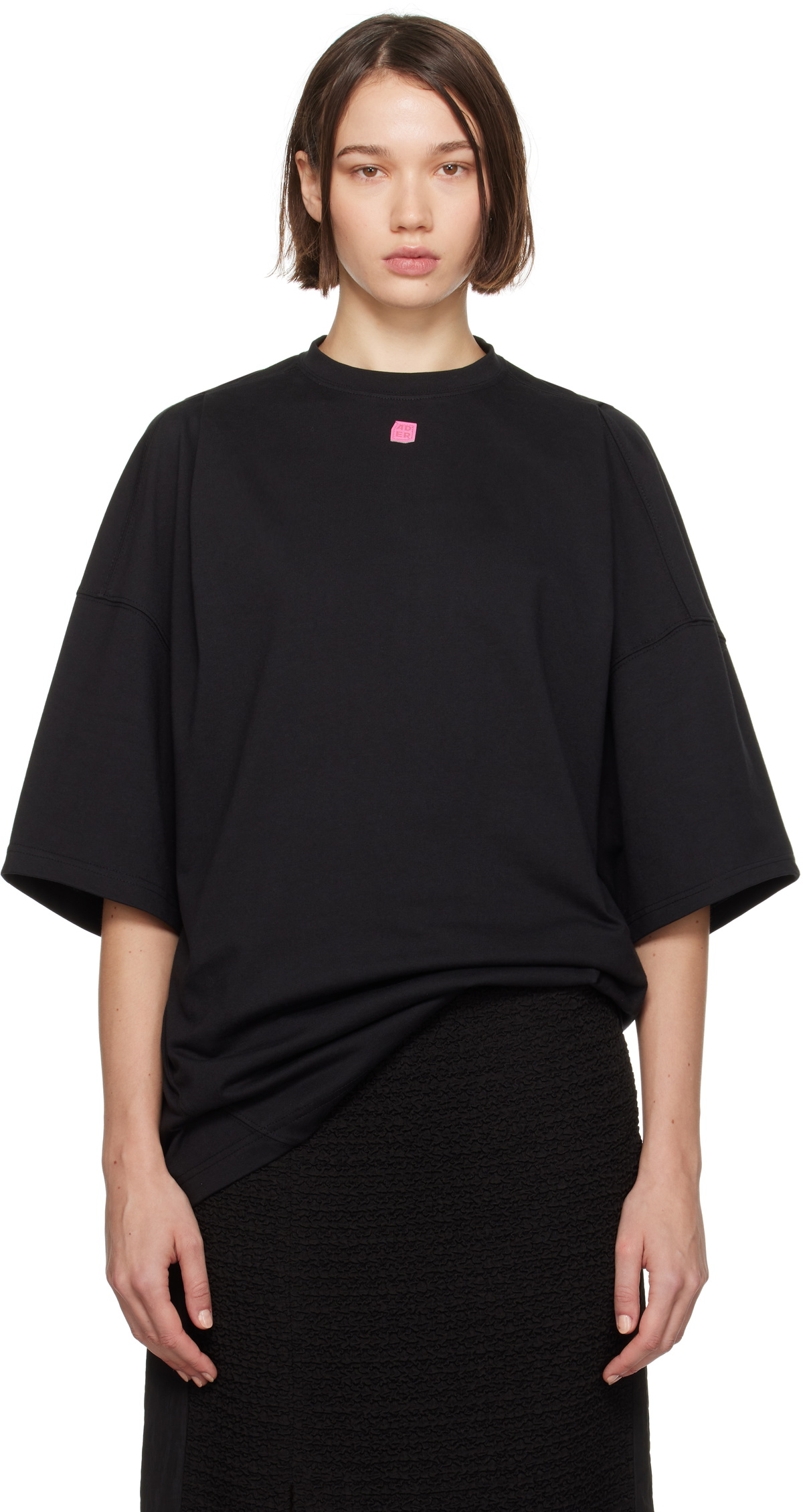 【ADER ERROR】 Tetright Product. 46 ADER error Black Tetraight Product. 46 T-shirt ADER error