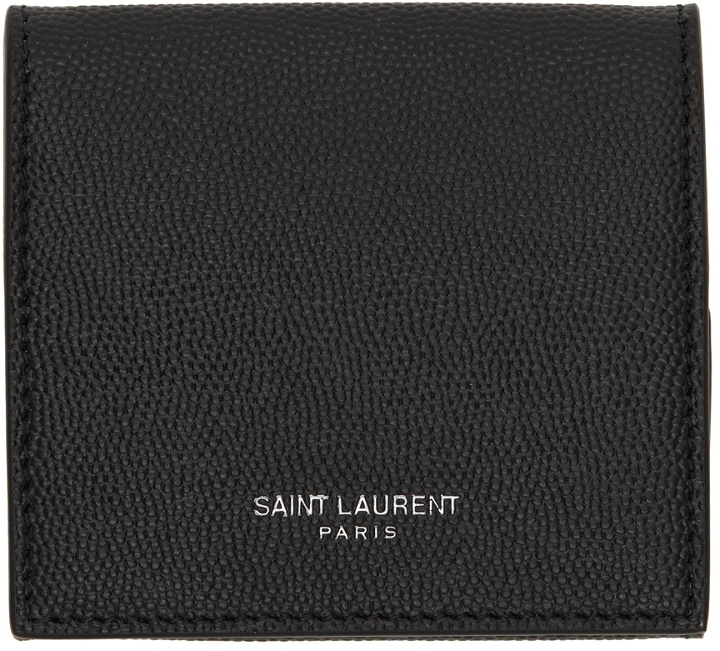 Photo: Saint Laurent Black Logo Foldable Wallet