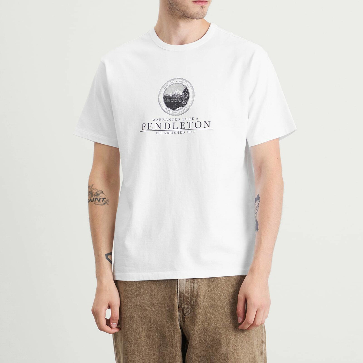 Pendleton Men's Collegiate T-Shirt in White