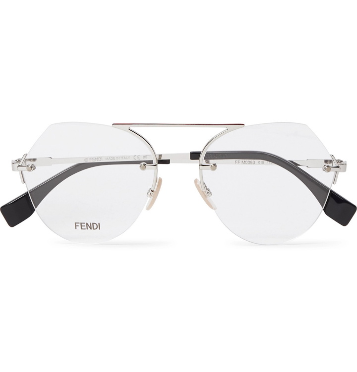 Photo: Fendi - Rimless Round-Frame Silver-Tone Optical Glasses - Silver