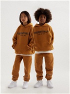 Fear of God Essentials Kids - Logo-Print Cotton-Blend Jersey Hoodie - Brown