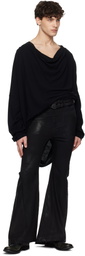 Julius Black Ana-Knit Drape Sweater