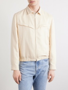 Brunello Cucinelli - Herringbone Wool, Silk and Linen-Blend Blouson Jacket - Neutrals