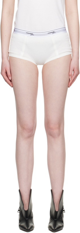 Photo: HommeGirls Off-White Ribbed Jersey Boy Briefs