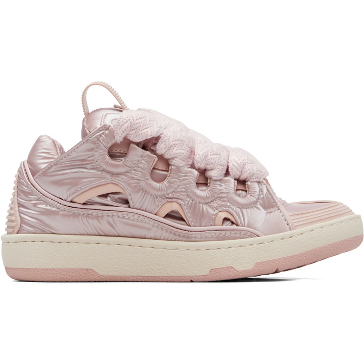 Photo: Lanvin Pink Nylon Curb Sneakers