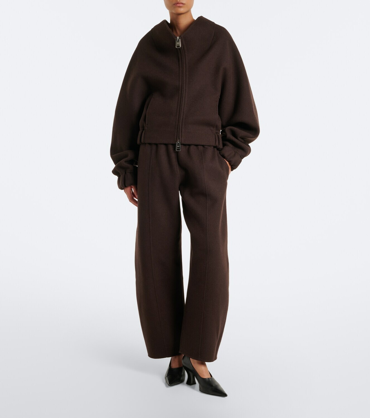 Khaite Clover wool barrel-leg pants