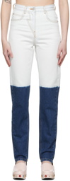 Pushbutton Off-White & Blue Dip Dye Jeans