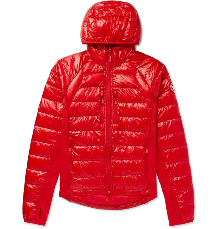 Photo: Canada Goose - HyBridge Lite Slim-Fit Quilted Feather-Light 10D and Tensile-Tech Hooded Down Jacket - Red