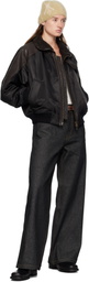COOR Brown High-Neck Bomber Jacket