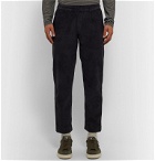 Folk - Signal Tapered Cropped Pleated Cotton-Corduroy Trousers - Black