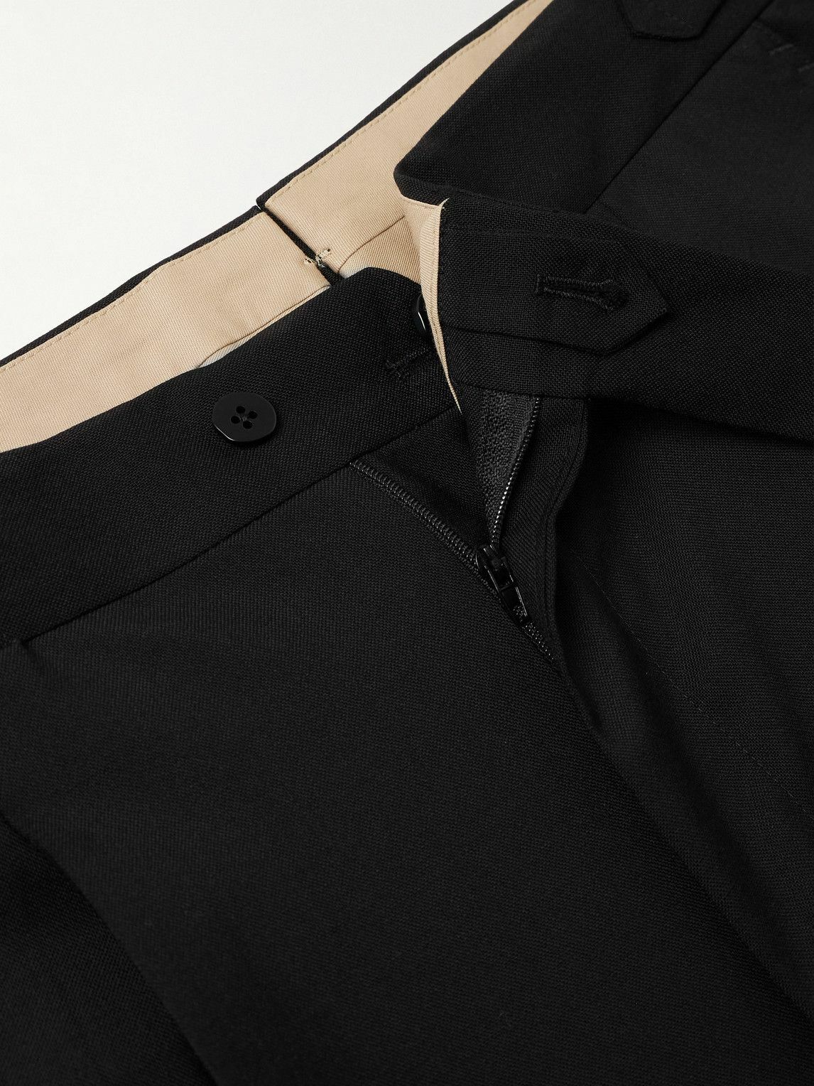 Stòffa - Straight-Leg Pleated Wool Trousers - Black
