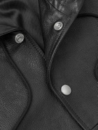 CELINE - Printed Leather Hooded Blouson Jacket - Black