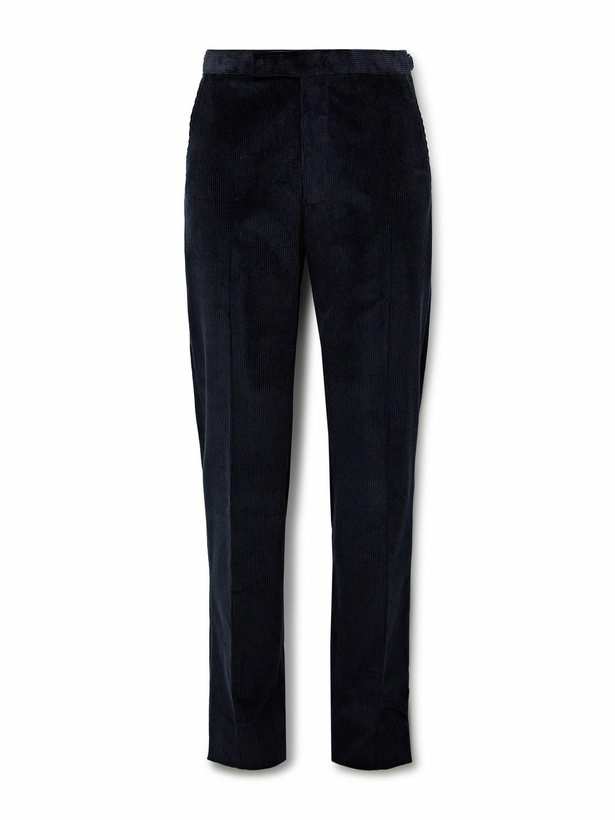 Photo: Richard James - Chapman Slim-Fit Straight-Leg Cotton-Corduroy Suit Trousers - Blue