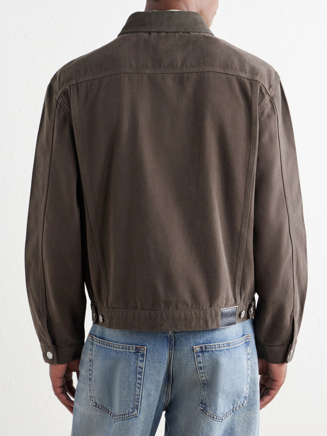 FRAME - Suede-Trimmed Cotton-Canvas Jacket - Brown