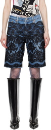 ALL-IN Blue Overlay Denim Shorts