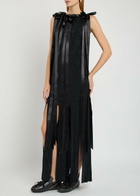 Simone Rocha Unbounded Ribbon Floral-jacquard Midi Dress Black