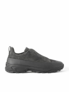 Zegna - Triple Stitch™ Monte Rubber-Trimmed Suede Slip-On Sneakers - Gray