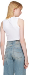 Blumarine White Crystal-Cut Tank Top