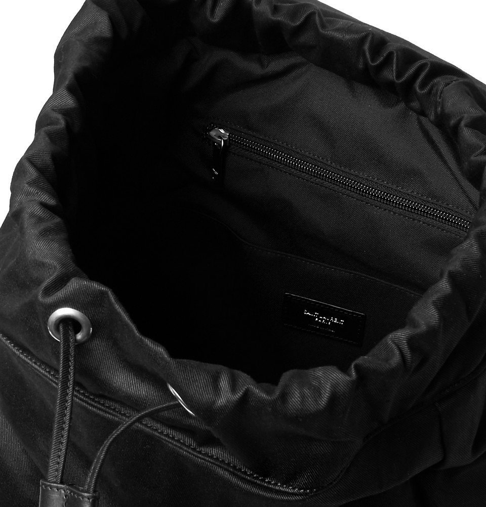 SAINT LAURENT Leather-Trimmed Canvas Backpack for Men