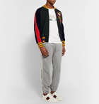 Gucci - Appliquéd Loopback Cotton-Jersey Sweatpants - Men - Gray