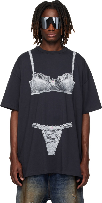Photo: VAQUERA Black Trompe l'Oeil Tall T-shirt