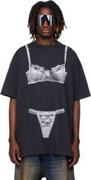 VAQUERA Black Trompe l'Oeil Tall T-shirt