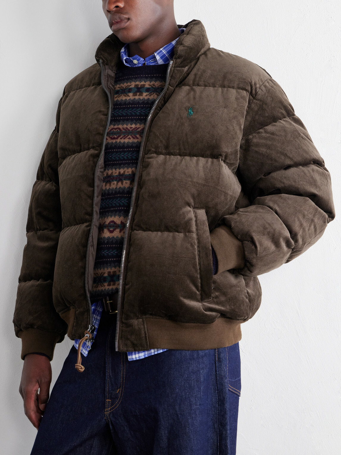 Polo Ralph Lauren - Logo-Embroidered Quilted Cotton-Corduroy Down Jacket - Brown