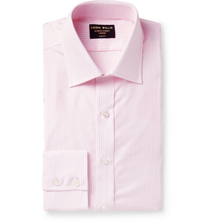 Photo: Emma Willis - Slim-Fit Striped Cotton Oxford Shirt - Pink