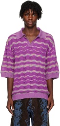 VITELLI Purple Striped Polo