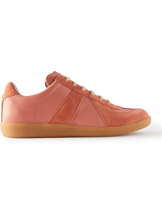 Photo: Maison Margiela - Replica Leather and Suede Sneakers - Pink
