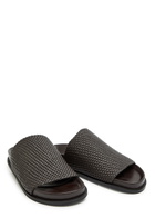 A.emery Luca Woven Leather Sliders Brown