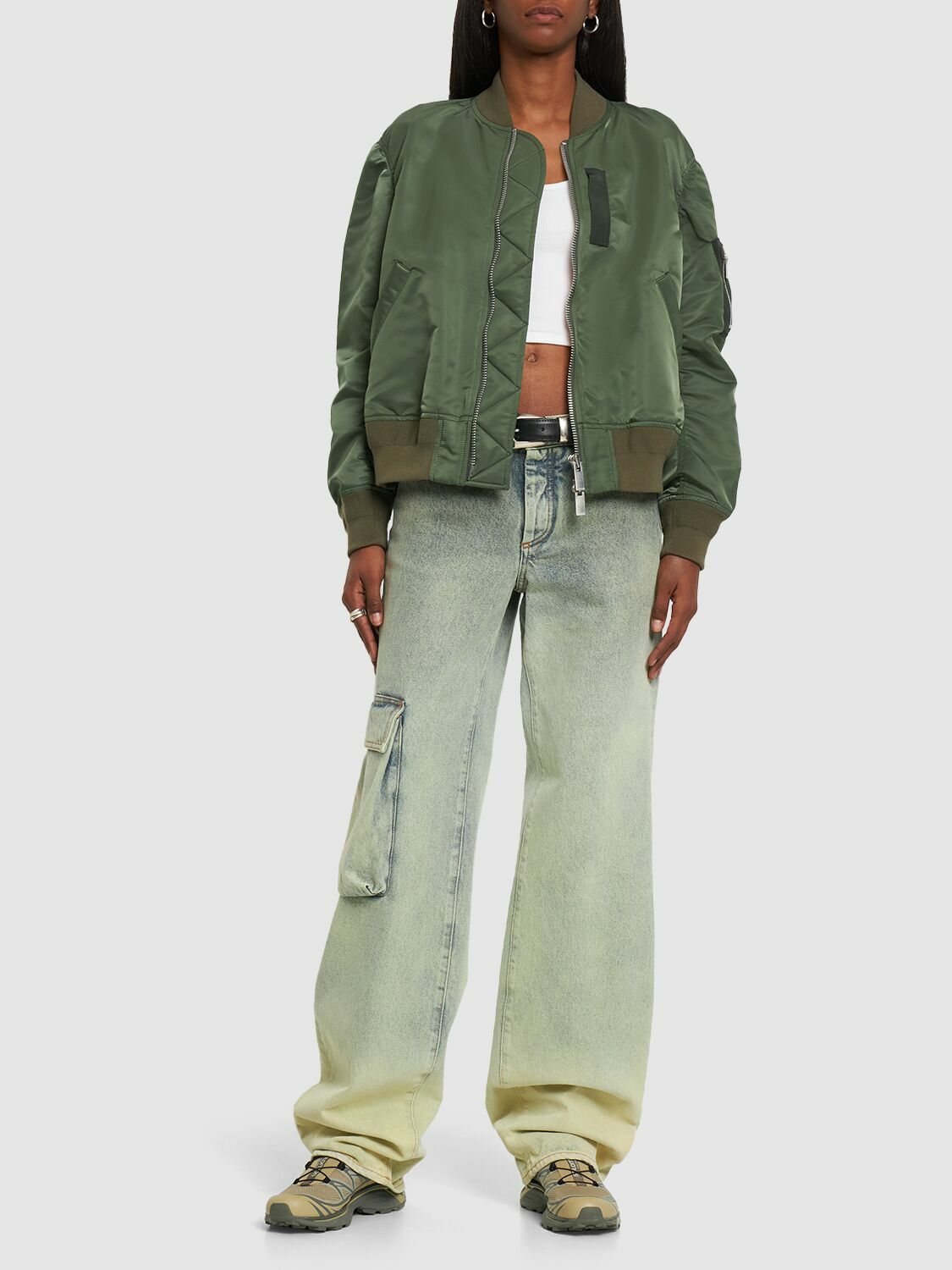 SACAI Zip-up Nylon Bomber Jacket Sacai