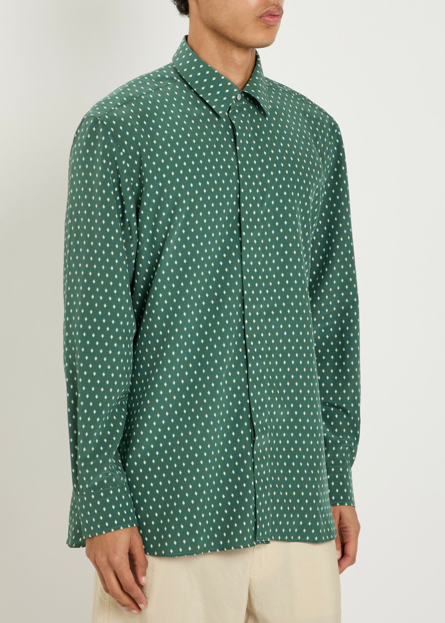 Tom Ford Diamond-print Silk Shirt Multicoloured 1