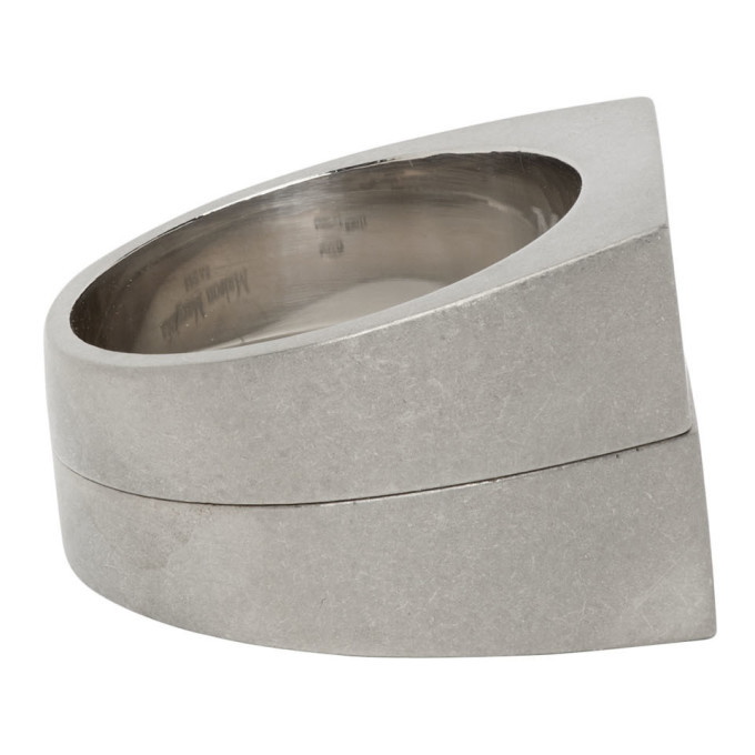 Maison Margiela Silver Dual Stackable Rings