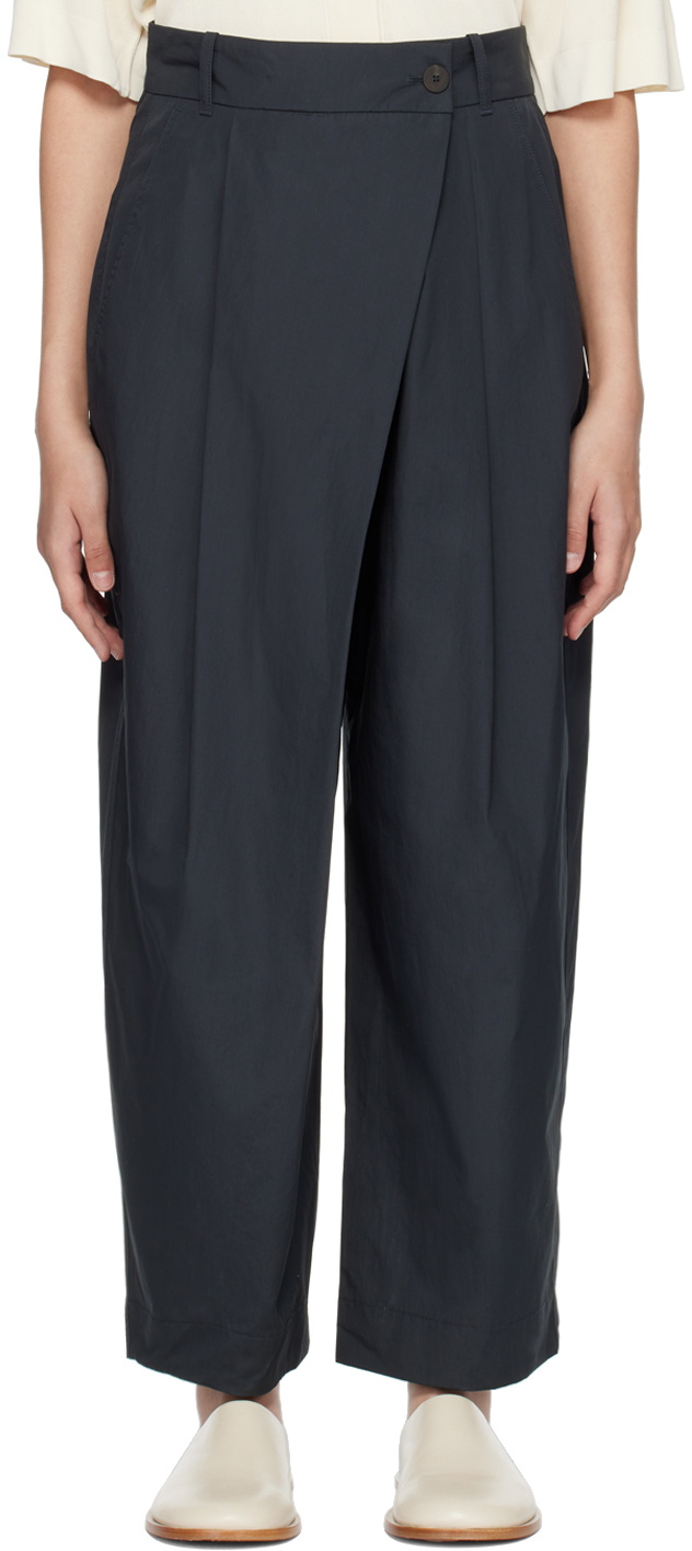Studio Nicholson Navy Judd Trousers Studio Nicholson
