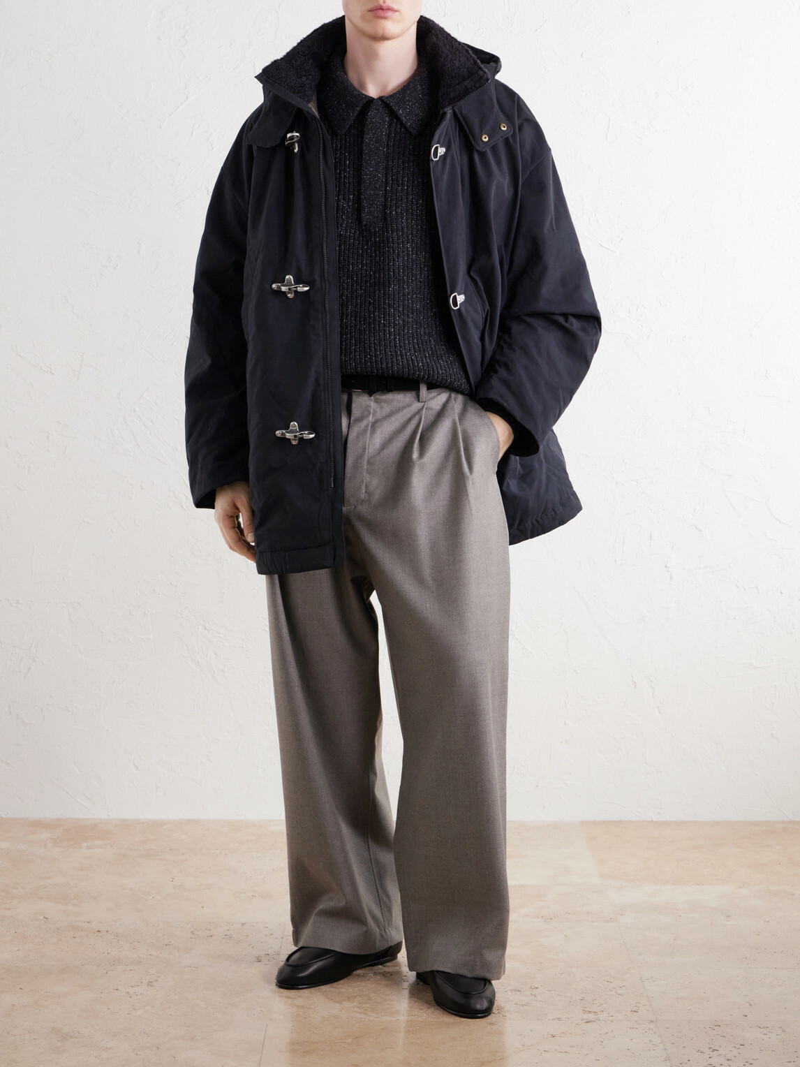 A Kind Of Guise - Isaba Padded Cotton, Wool and Mohair-Trimmed Canvas Parka - Black