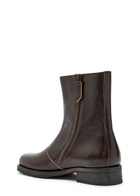 Our Legacy Camion Grained Leather Ankle Boots Brown