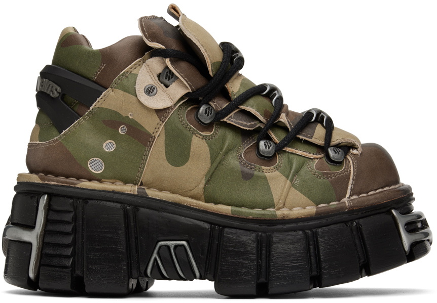 VETEMENTS Khaki New Rock Edition Platform Sneakers Vetements