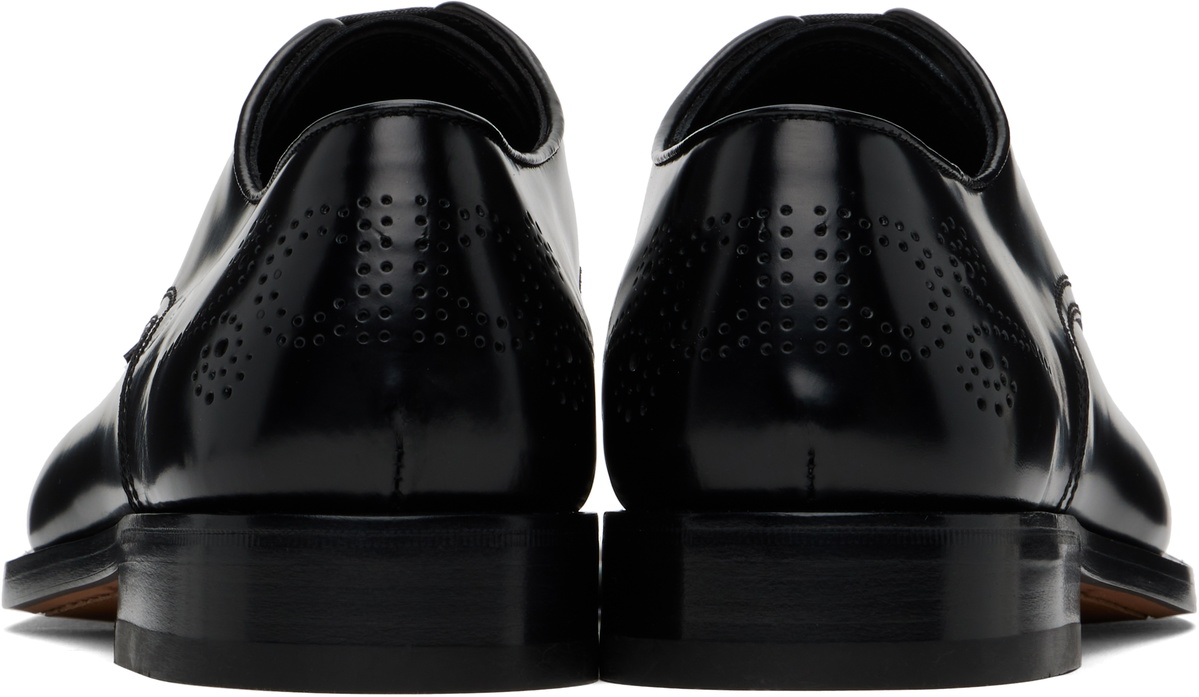 Ferragamo Black Toe Cap Derbys