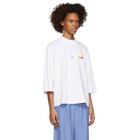 Pyer Moss White Cropped Classic Logo Mock Neck T-Shirt
