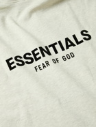 FEAR OF GOD ESSENTIALS - Logo-Flocked Cotton-Blend Jersey Hoodie - Neutrals