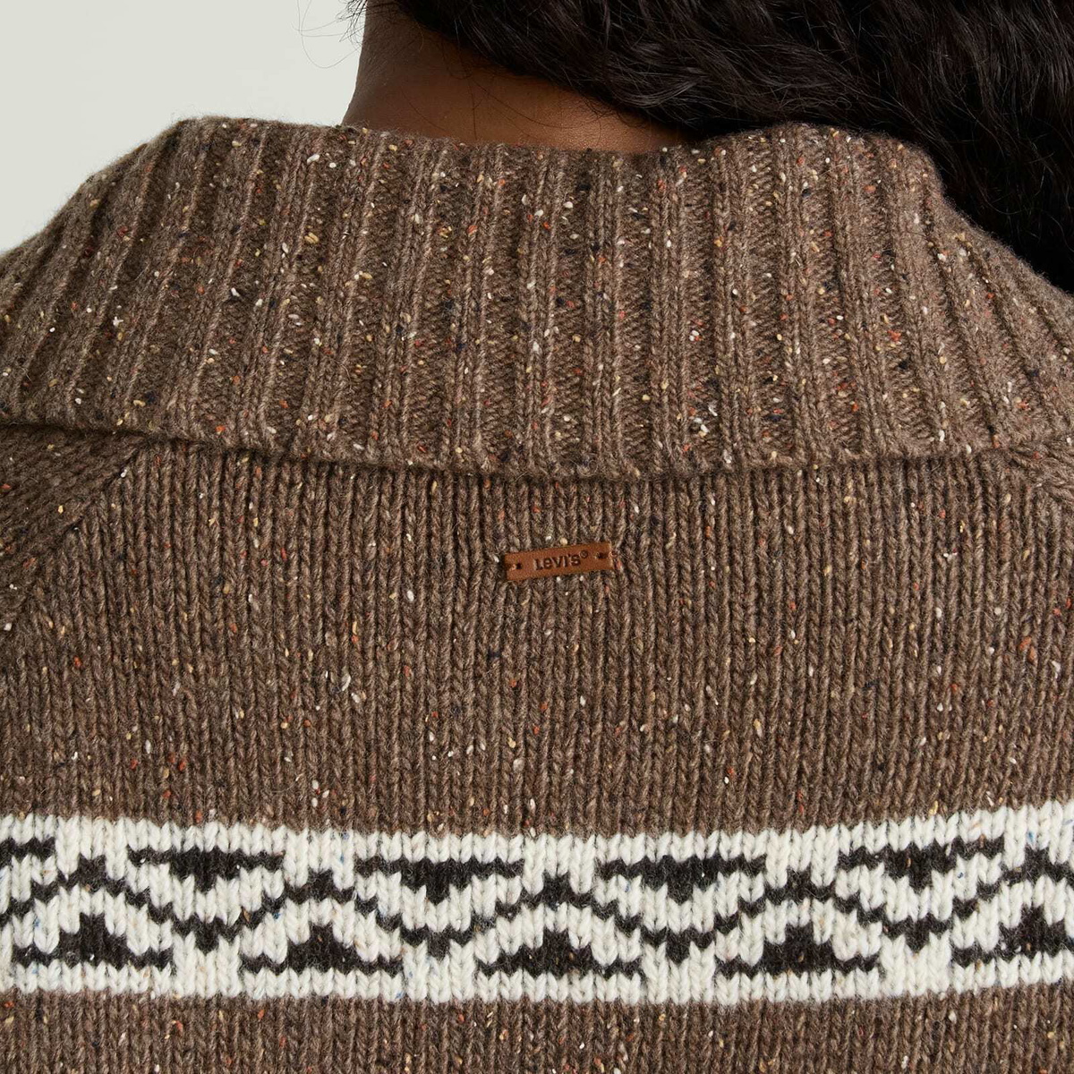 Levi's Women's Fairisle Zip Jumper in Walnut