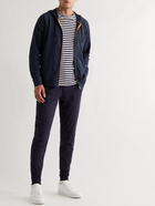 Paul Smith - Grosgrain-Trimmed Cotton-Jersey Zip-Up Hoodie - Blue