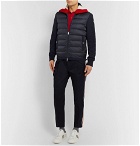 Moncler - Panelled Fleece-Back Cotton-Jersey and Quilted Shell Down Jacket - Men - Navy