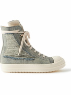 DRKSHDW by Rick Owens - Distressed Denim High-Top Sneakers - Gray