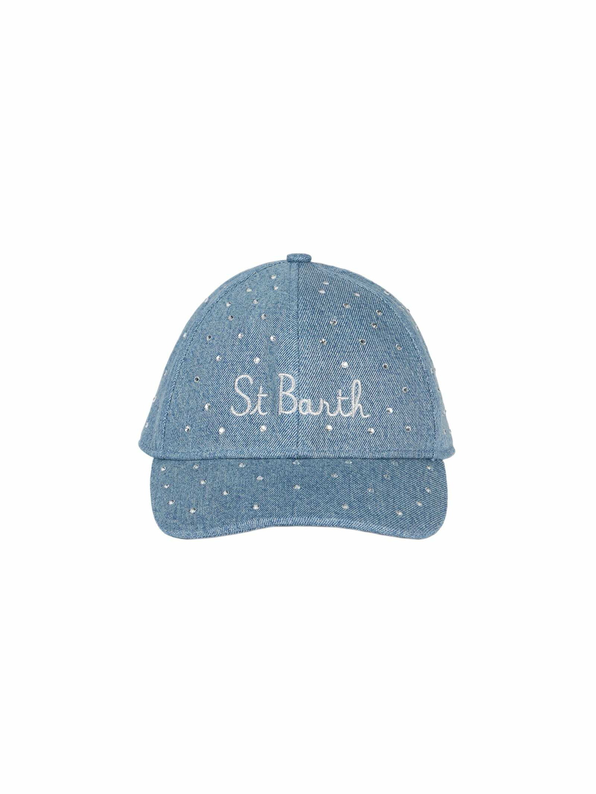 MC2 Saint Barth Denim Rhinestones Embellished Ball Cap Davis