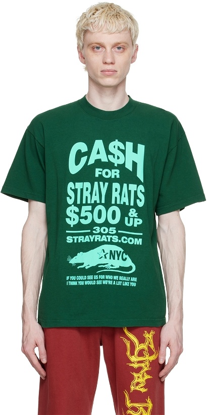 Photo: Stray Rats Green Cotton T-Shirt