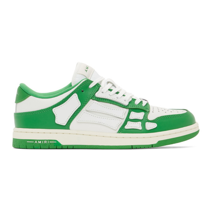 Photo: AMIRI Green and White Skel Top Low Sneakers