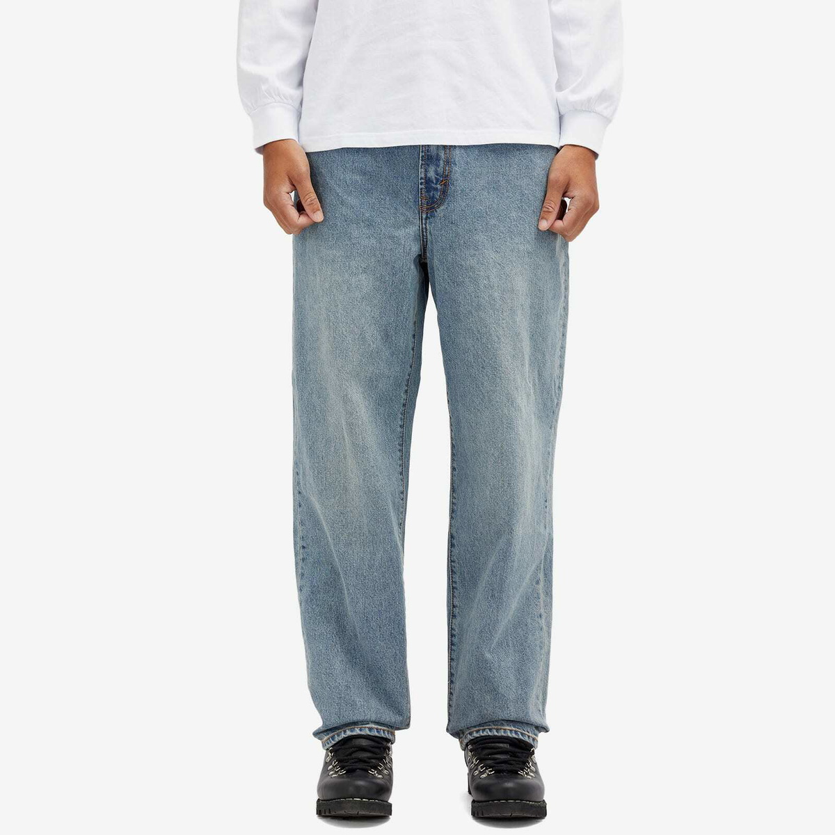 thisisneverthat Men's Straight Leg Jeans in Washed Blue